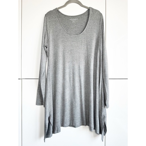 Soft Surroundings Gray Tunic Top Shark Bite Size Medium Soft Comfortable - Picture 2 of 8